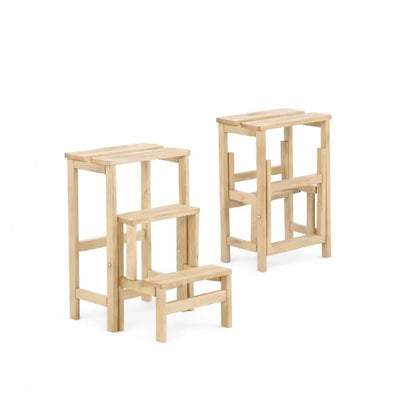 Marche pliante en bois de hêtre 3 marches 38x24x58h cm