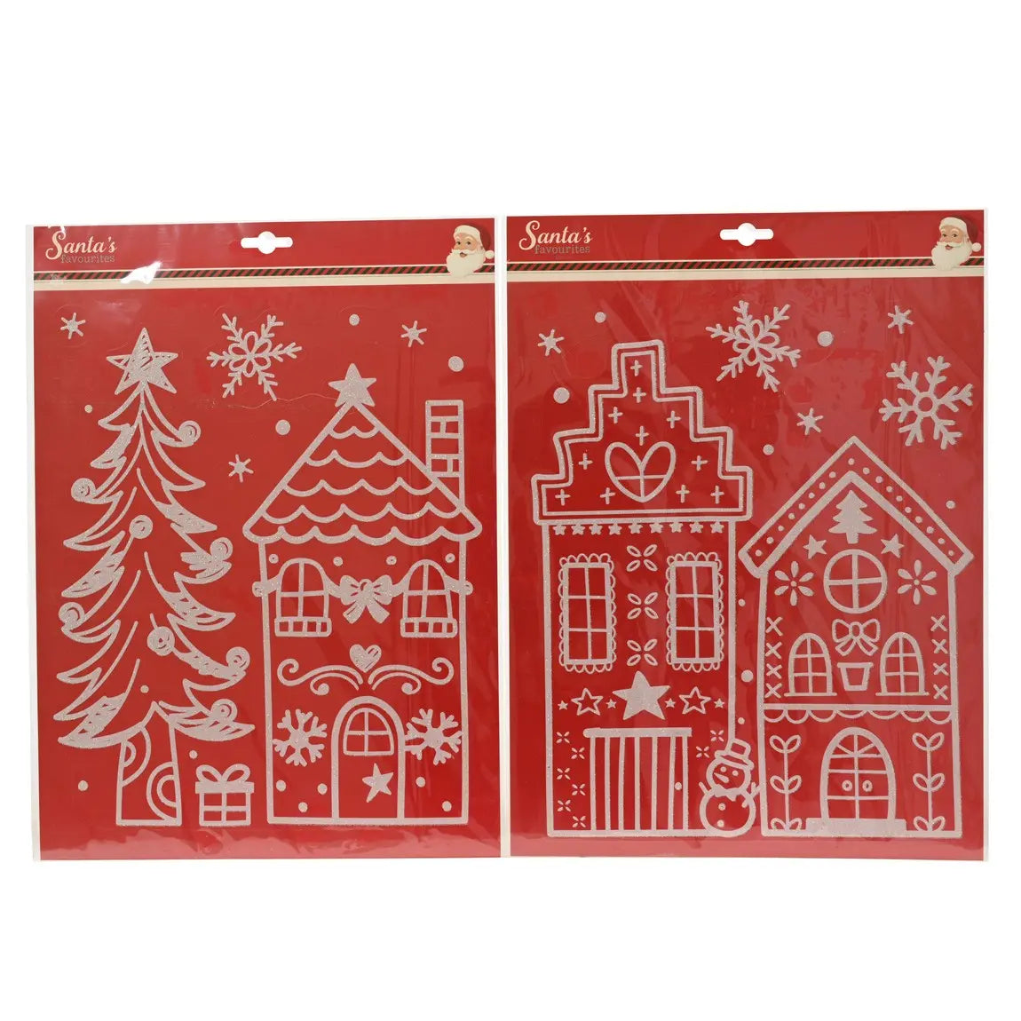 Decorazione natalizia iridescente per finestra 34 × 24 cm – 1 pezzo assortito