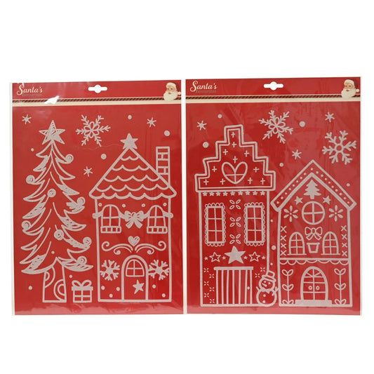 Decorazione natalizia iridescente per finestra 34 × 24 cm – 1 pezzo assortito