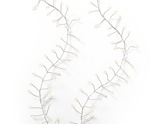 Catena luci LED 24m 1920 led argento/biano caldo