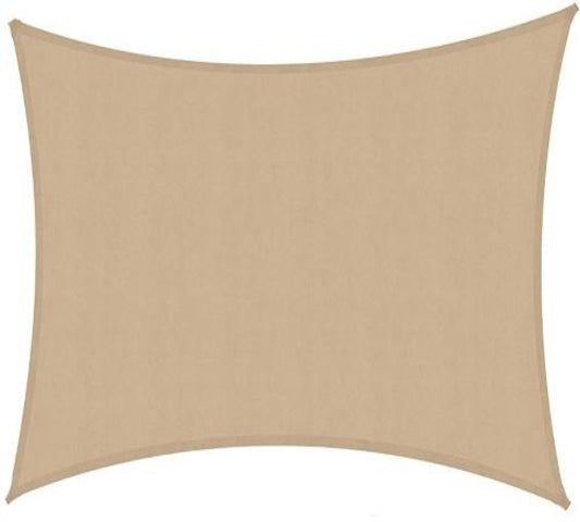 Vela ombreggiante in tessuto rettangolare color sabbia cm 300x300x400