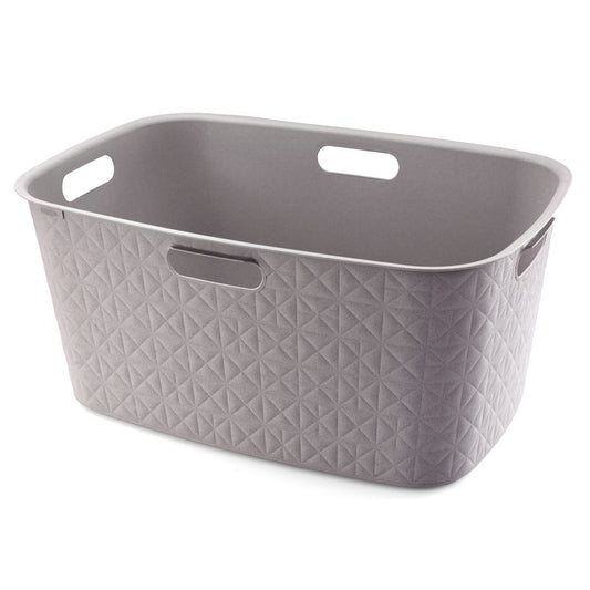 Panier à linge gris tourterelle 45l cm 57x37x27 h