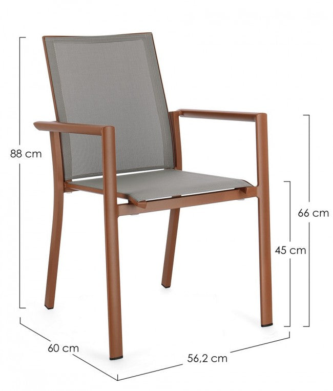 4x Chaise C-Br Konnor Terre Cuite