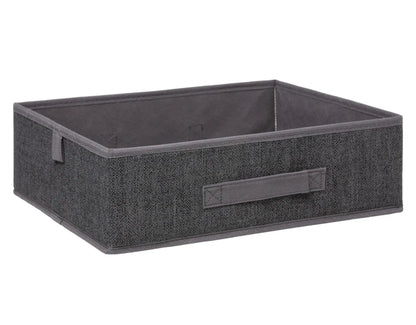 Boîte de rangement gris foncé 36x28x11h cm