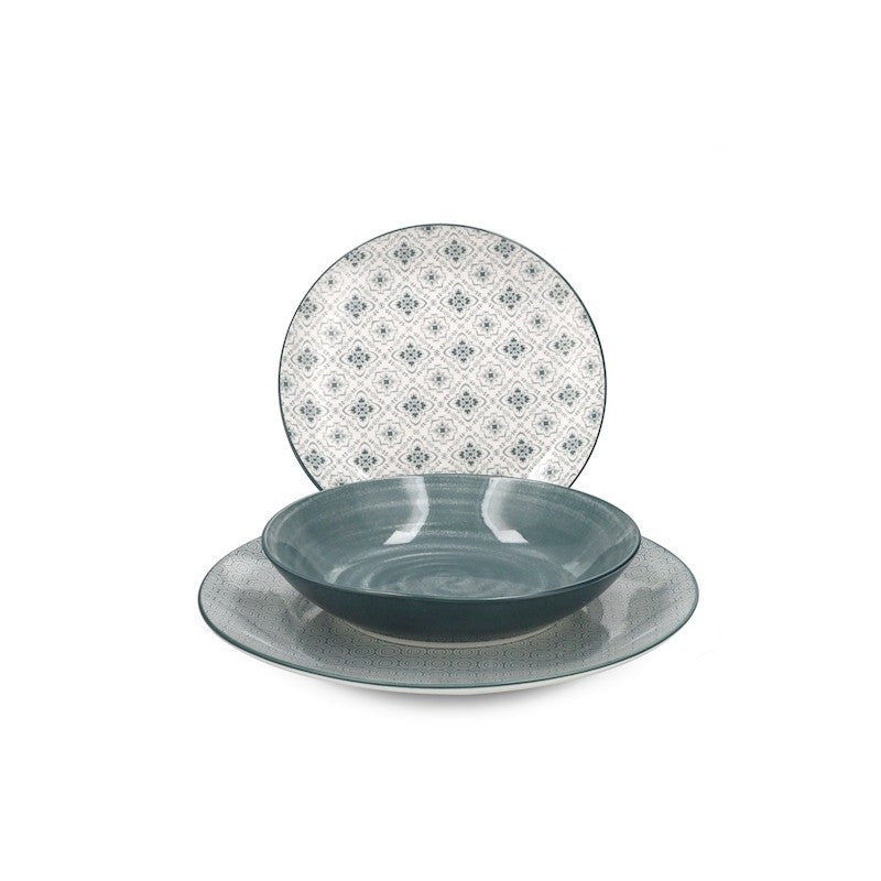 Nora Bruno Barbieri service de table 18 pièces en porcelaine décorée