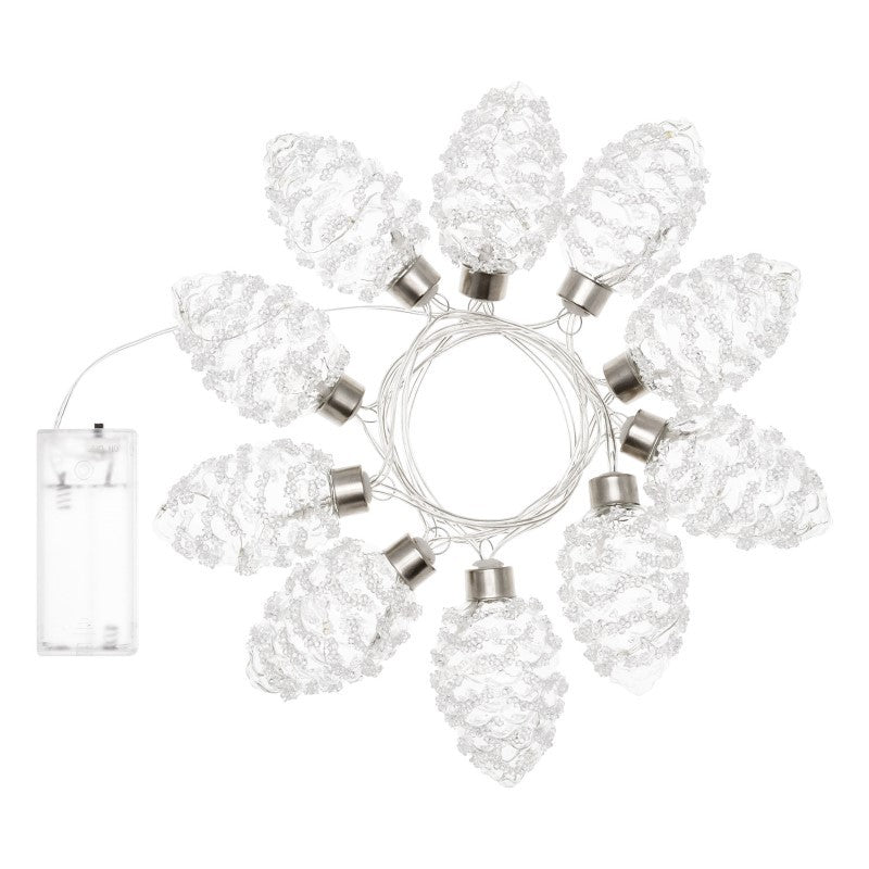 Chaîne de 10 pommes de pin 20 MicroLEDs 2,5m