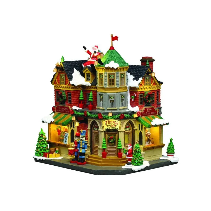 Edificio natalizio Lemax Tidings and Joy 22,5 × 18,5 × H23,5 cm a batteria
