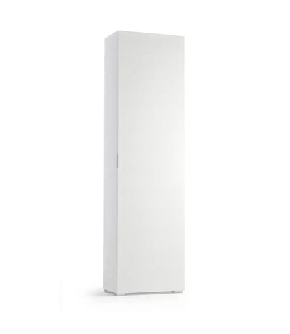 Mobile multiuso 1 anta bianco con 7 ripiani regolabili 50x30xH182 cm