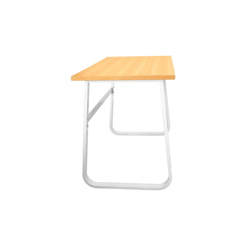 Bureau Kenya blanc avec plateau en chêne 120x60x75h cm