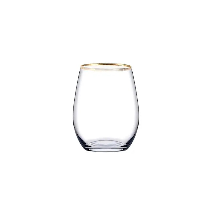Lot de 6 verres Amber à bord doré, 35 cl