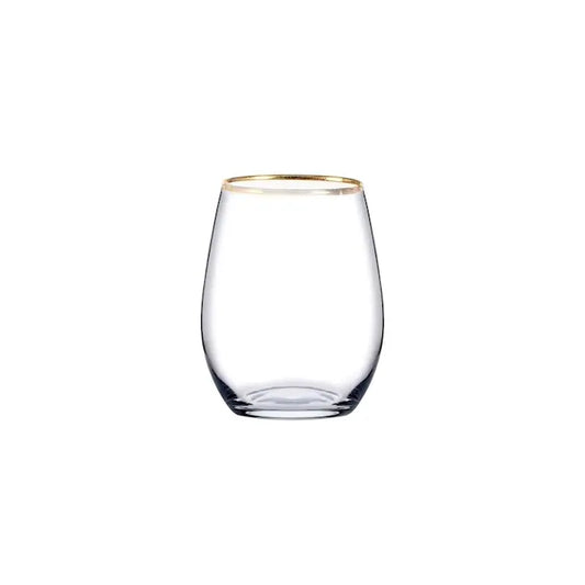 Lot de 6 verres Amber à bord doré, 35 cl