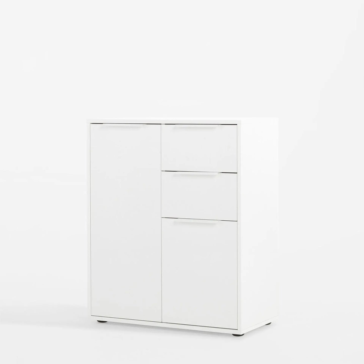 Armoire 2 portes + 2 tiroirs blanc brillant 72x35x87h cm