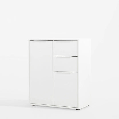 Armoire 2 portes + 2 tiroirs blanc brillant 72x35x87h cm