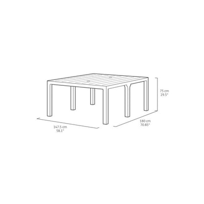 Keter Julie Table double graphite cm 147-295x90x74,5 h