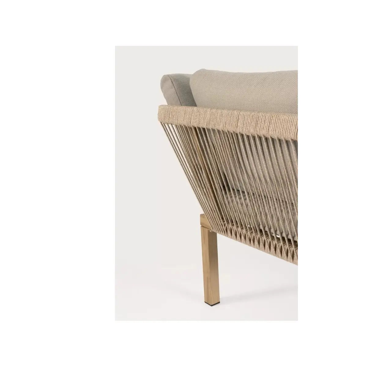 Salon d'angle Bizzotto Kalimera Desert en aluminium effet bois avec table basse