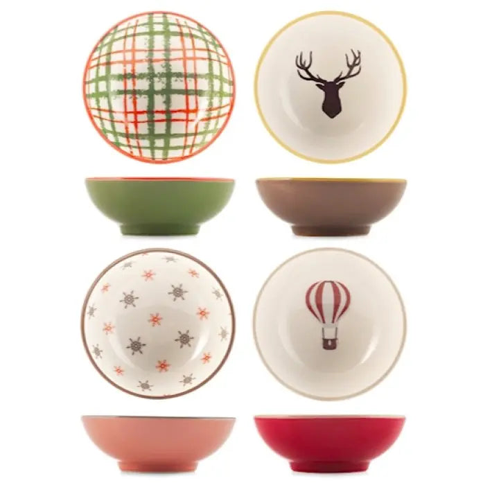 Mini-bol poke de Noël en porcelaine — 7,5 cm, 1 pièce assortie