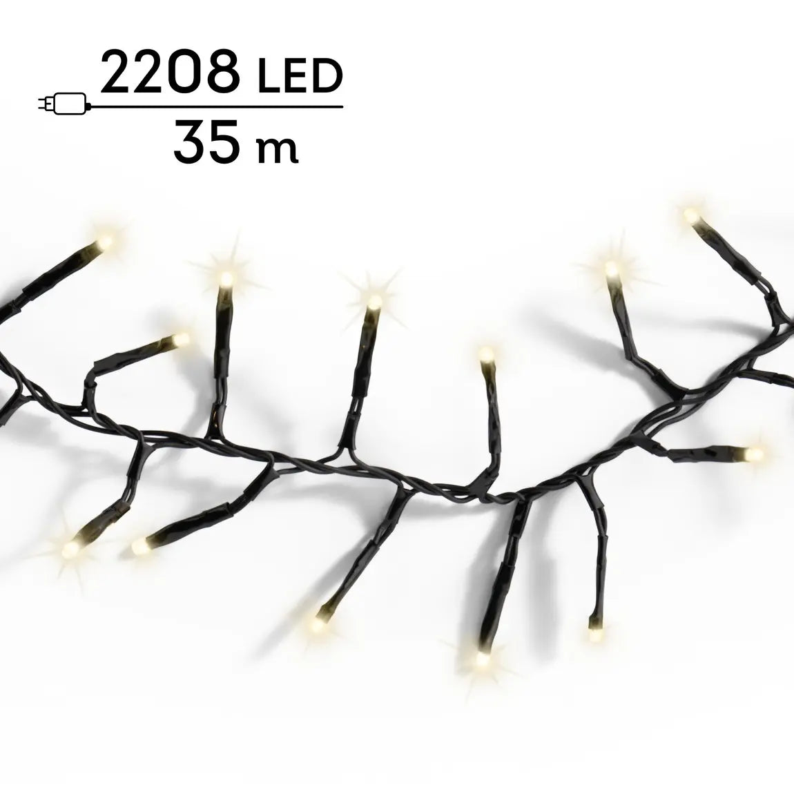 Catena luminosa LED Excellent nera con luce bianco caldo da esterno 35 m