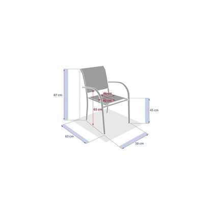 Fauteuil de jardin empilable Piazza vert laurier 56 x 65 x 88 cm