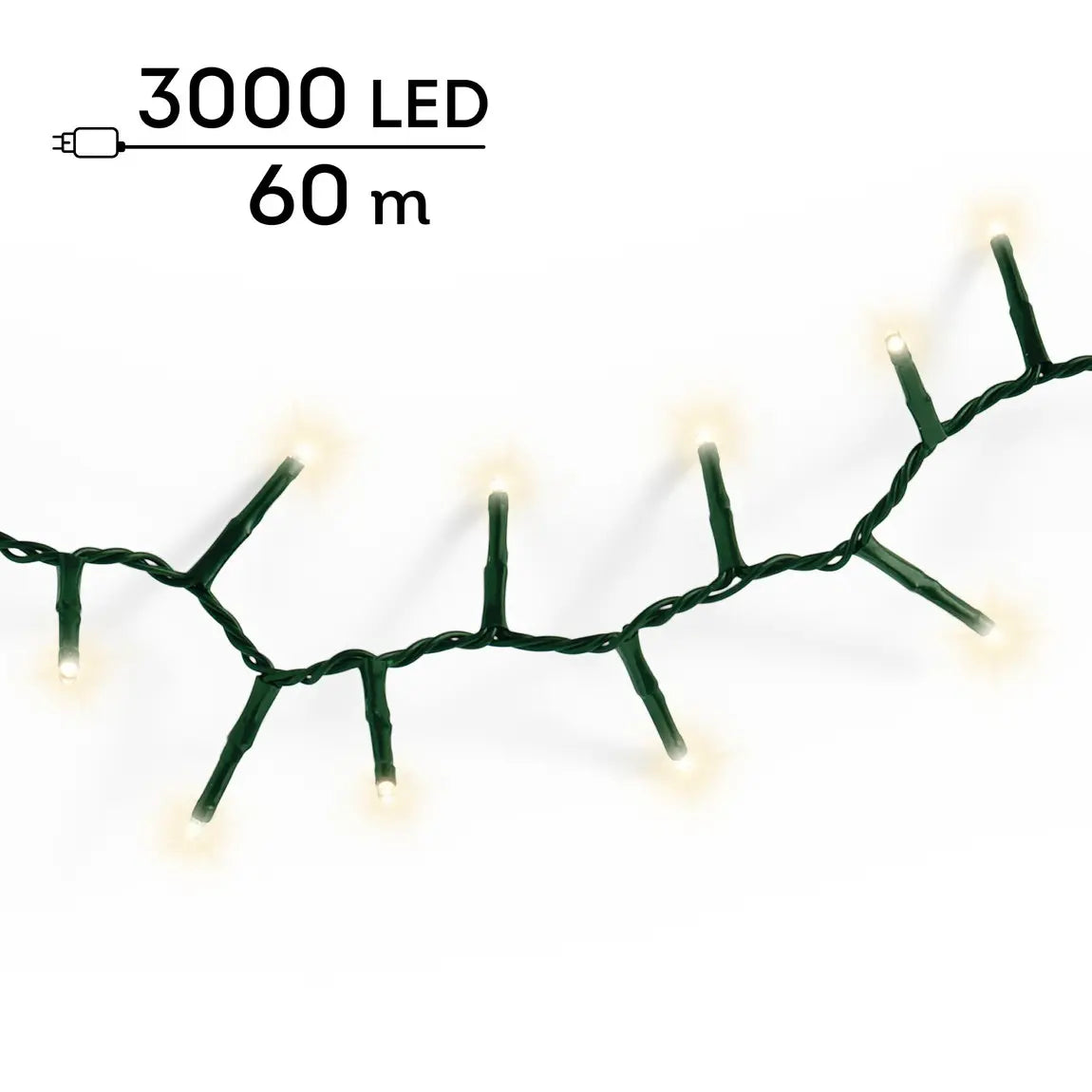 Catena luminosa LED Compact Light verde e bianco caldo da esterno 60 m