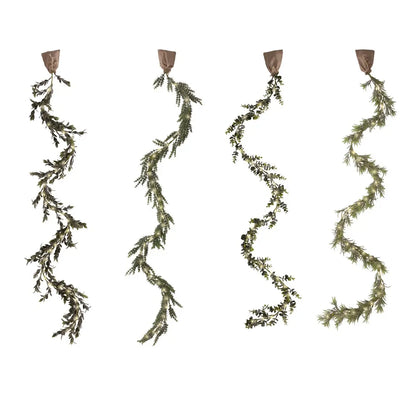 Ghirlanda natalizia verde con micro LED bianco caldo 180 cm – 1 pezzo assortito