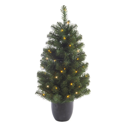 Albero di Natale Imperial in vaso verde con 50 LED Ø50 × H90 cm