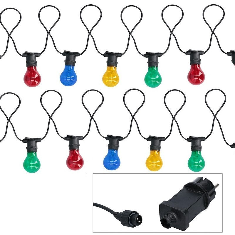 Chaîne 5M 10 LAMPES. Verre multicolore
