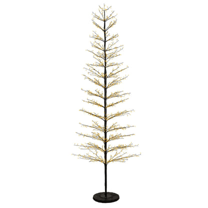 Albero di Natale in ferro con micro LED bianco caldo Ø110 × H270 cm da esterno