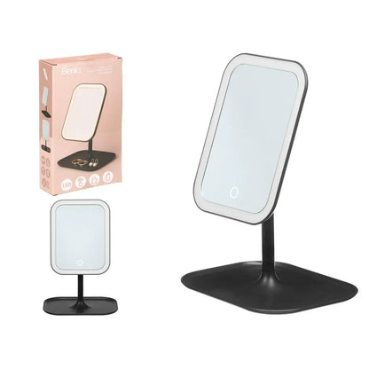 Miroir LED noir 29x16,5x6h cm