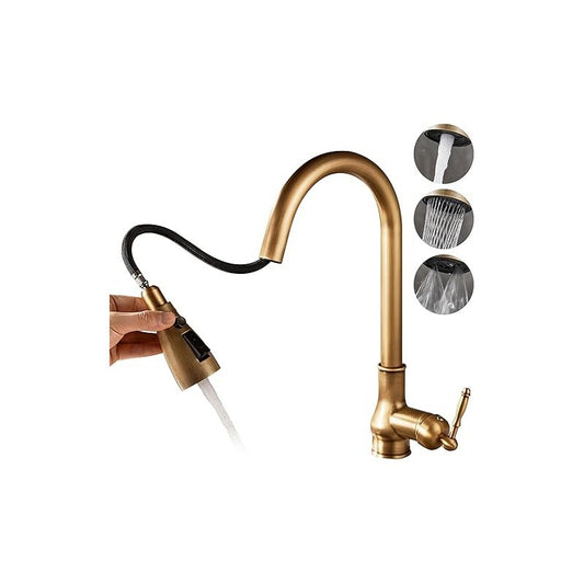 Miscelatore cucina Zanzibar bronzo anticato con doccetta estraibile 3 funzioni
