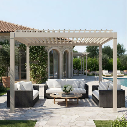 Pergola Bizzotto Garda 3x3 m en soie d'acier avec toit à lamelles
