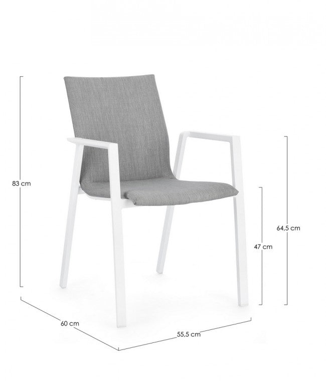 4x Sedia in alluminio 55.5x60x83 cm