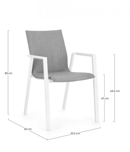 4x Sedia in alluminio 55.5x60x83 cm
