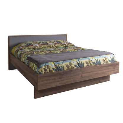 Lit Double Audace Noyer/Gris - Dimensions : 193,50x98,10x218 cm