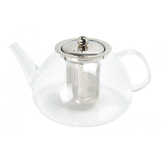 Théière 1,3 L en verre et inox
