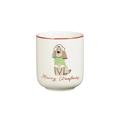 Set 4 tazzine da caffè con cane natalizio assortito 7,5 cm