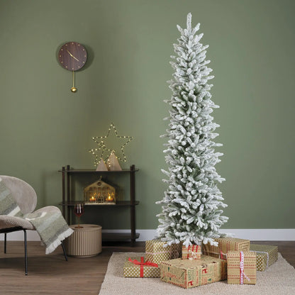 Albero di Natale Slim Fir verde innevato Ø55 × H180 cm