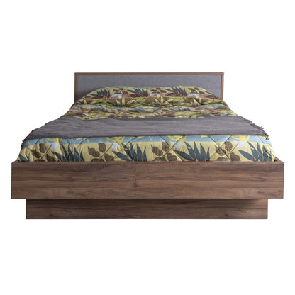 Lit Double Audace Noyer/Gris - Dimensions : 193,50x98,10x218 cm