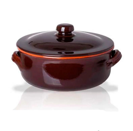 Casserole en terre cuite avec couvercle Ø18 cm