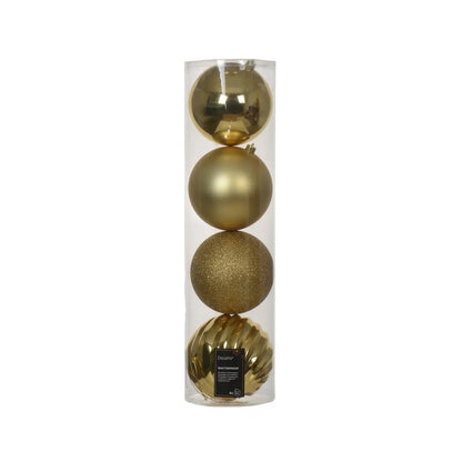 Set 4 sfere natalizie in polistirolo oro Ø14 cm – assortite