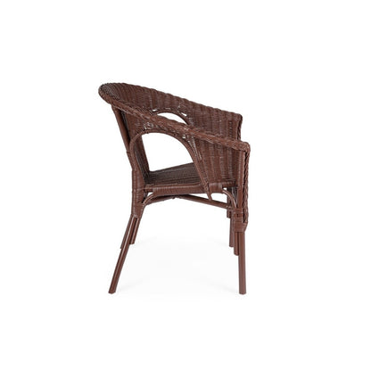 Fauteuil Bizzotto Ruby en rotin avec tissage d'osier 58 x 61 x 74h cm