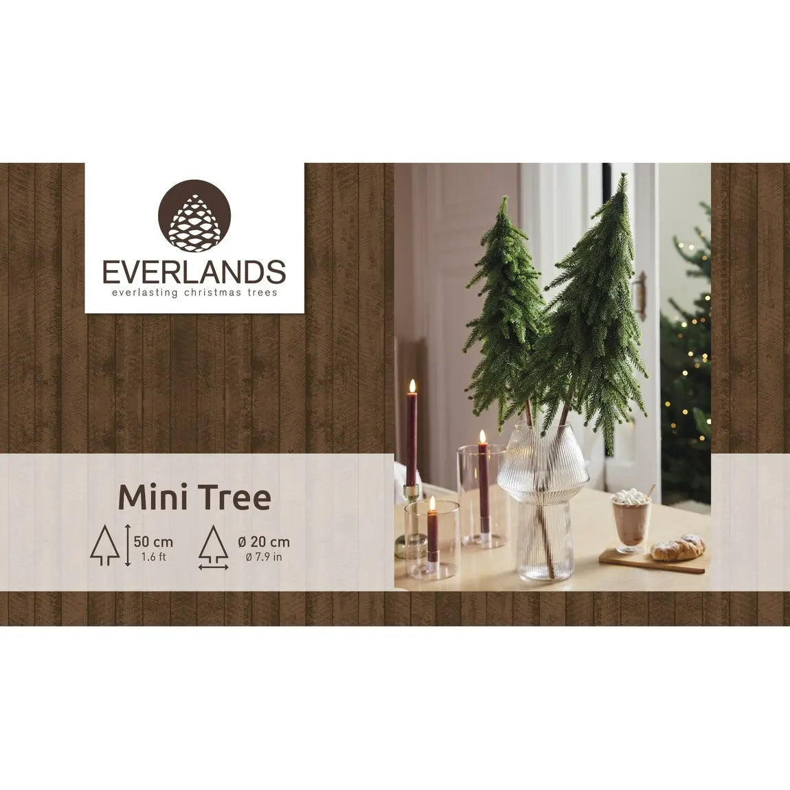 Mini albero di Natale verde e innevato Ø20 × H50 cm – 1 pezzo assortito