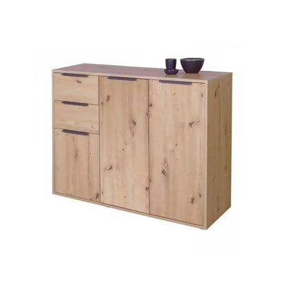 Mobile basso contenitore 3 ante e 2 cassetti rovere artisan cm 106,5x35,5x88 h