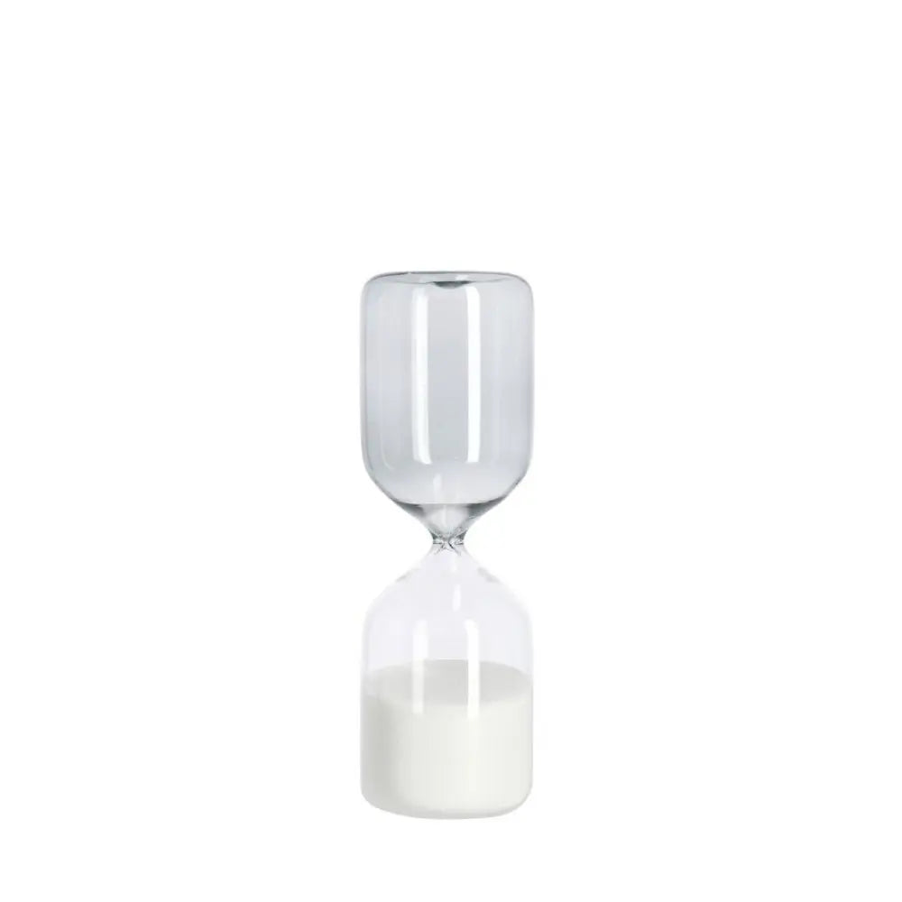 Clessidra decorativa Kronos fumé e bianca Ø6,6 × H20,3 cm