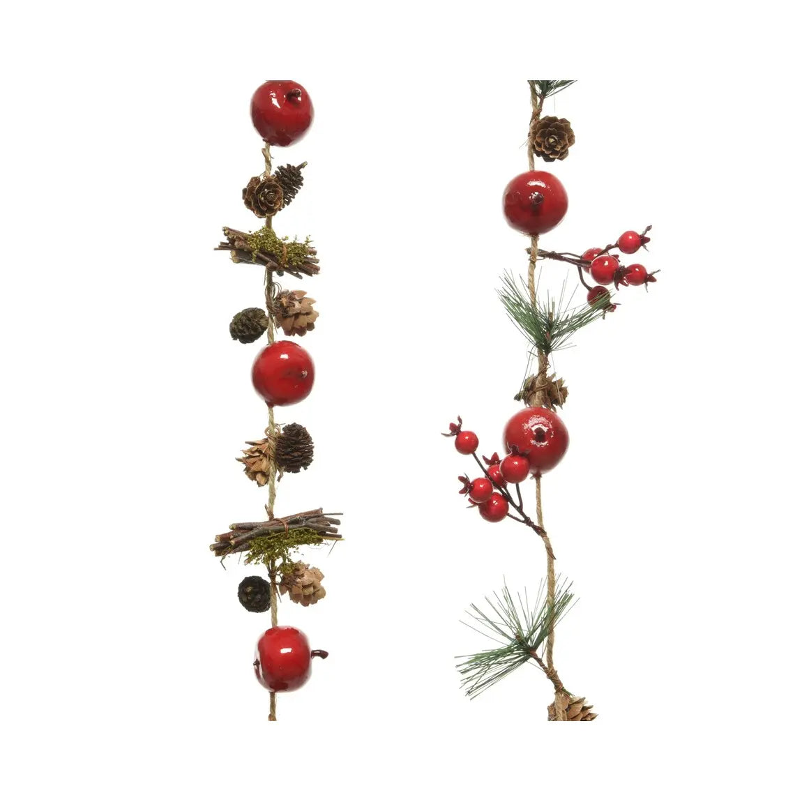 Ghirlanda natalizia con pigne, mele e bacche 110 cm – 1 pezzo assortito