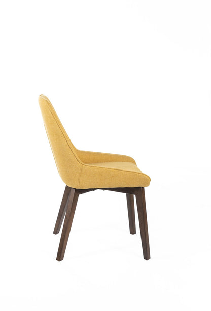 4x Sedia in Tessuto Giallo Senape 62cm x 49.5cm H.87cm