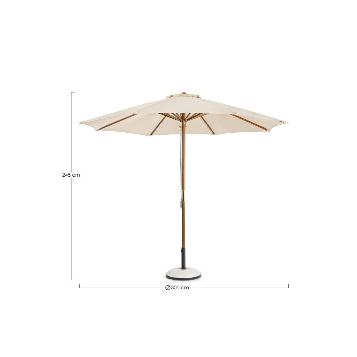 Bizzotto Syros parapluie 3 m couleur naturelle