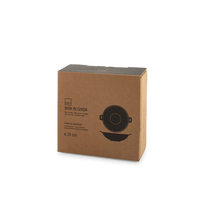 Wok Ø 24 cm in ghisa smaltata con 2 manici