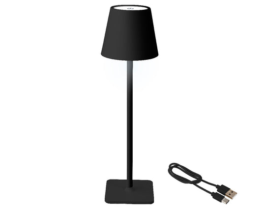 Lampada da tavolo LED 11x37 cm nera