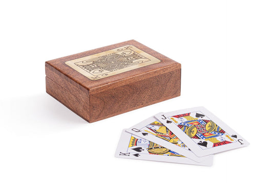 Decorazione Carte Fortune in legno cm 10,8x8,5x4