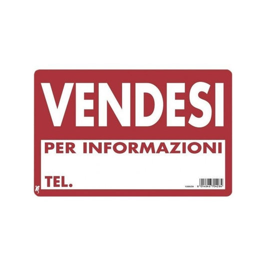 Panneau en plastique "à vendre" 30 x 20 cm